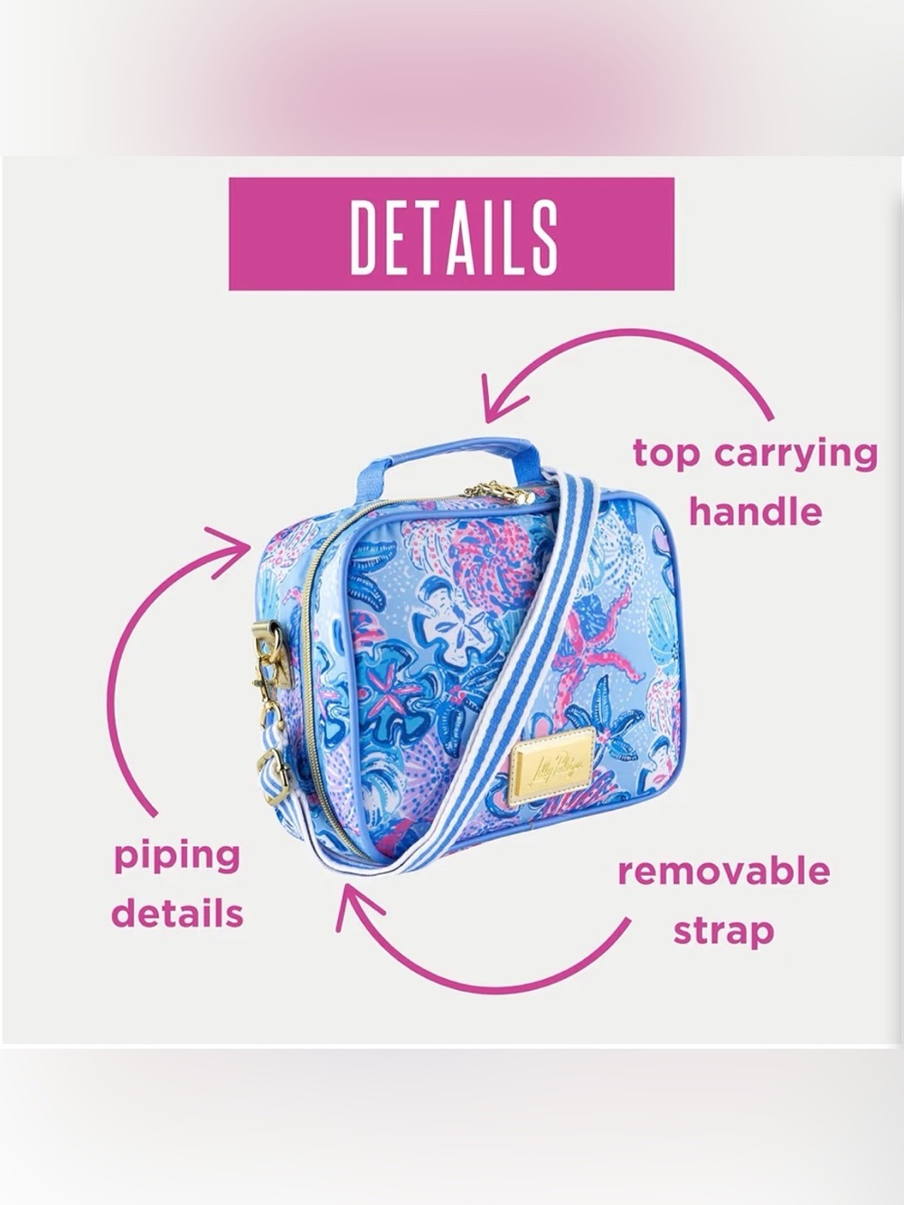 Sold out! Lilly Pulitzer “Bahamas Beachcomber” Crossbody Lunch/Cosmetic Bag - Picture 4 of 8